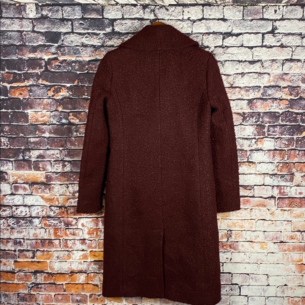 RW&CO Maroon Red Teddy Double Breasted Long Cozy Layering Coat Sz XS - Picture 12 of 16